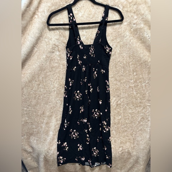 Abercrombie & Fitch Twist Floral Black Midi Dress XSP - Picture 7 of 7